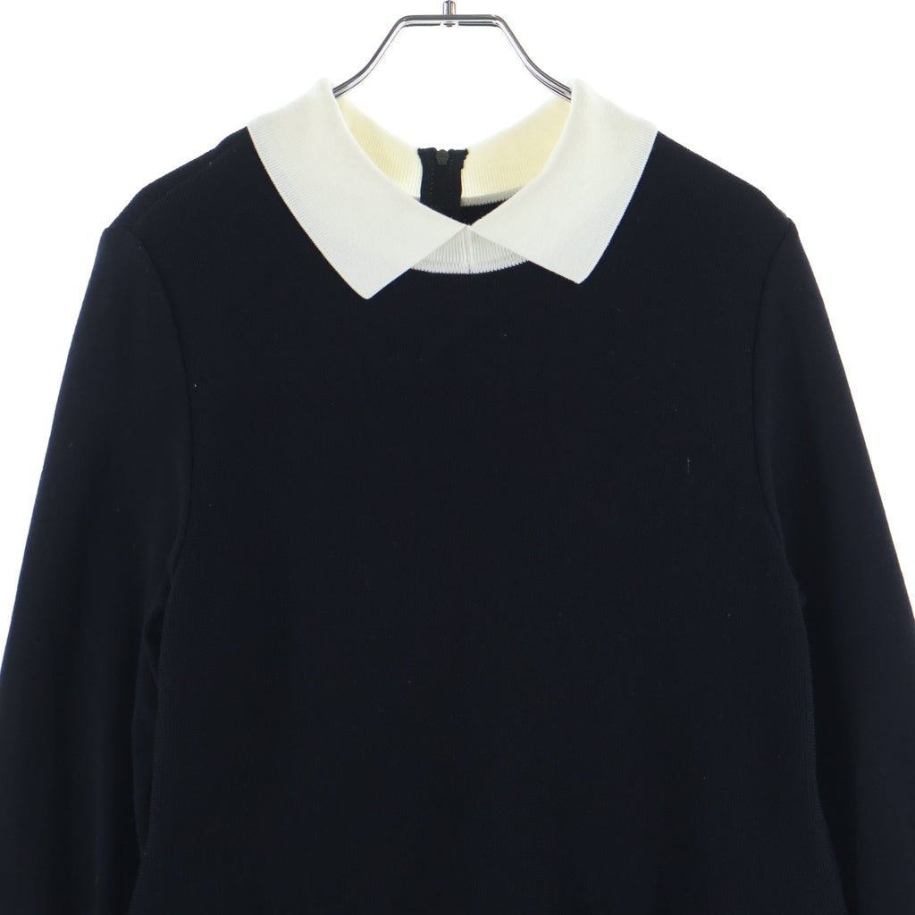 FOXEY(フォクシー) ウール 襟付き 長袖 ニットワンピース ニットドレス ロングワンピース オードリー #38 ブラック 45450 レディース