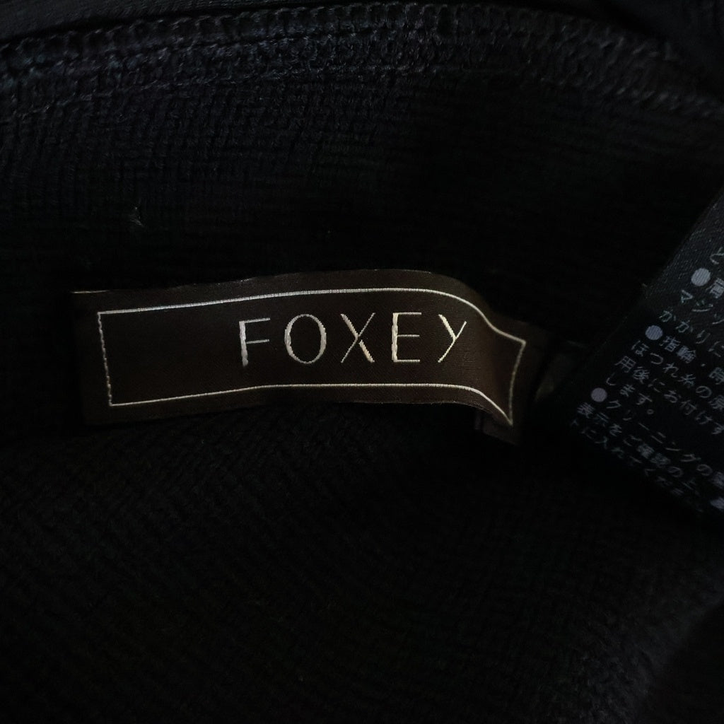 FOXEY(フォクシー) ウール 襟付き 長袖 ニットワンピース ニットドレス ロングワンピース オードリー #38 ブラック 45450 レディース