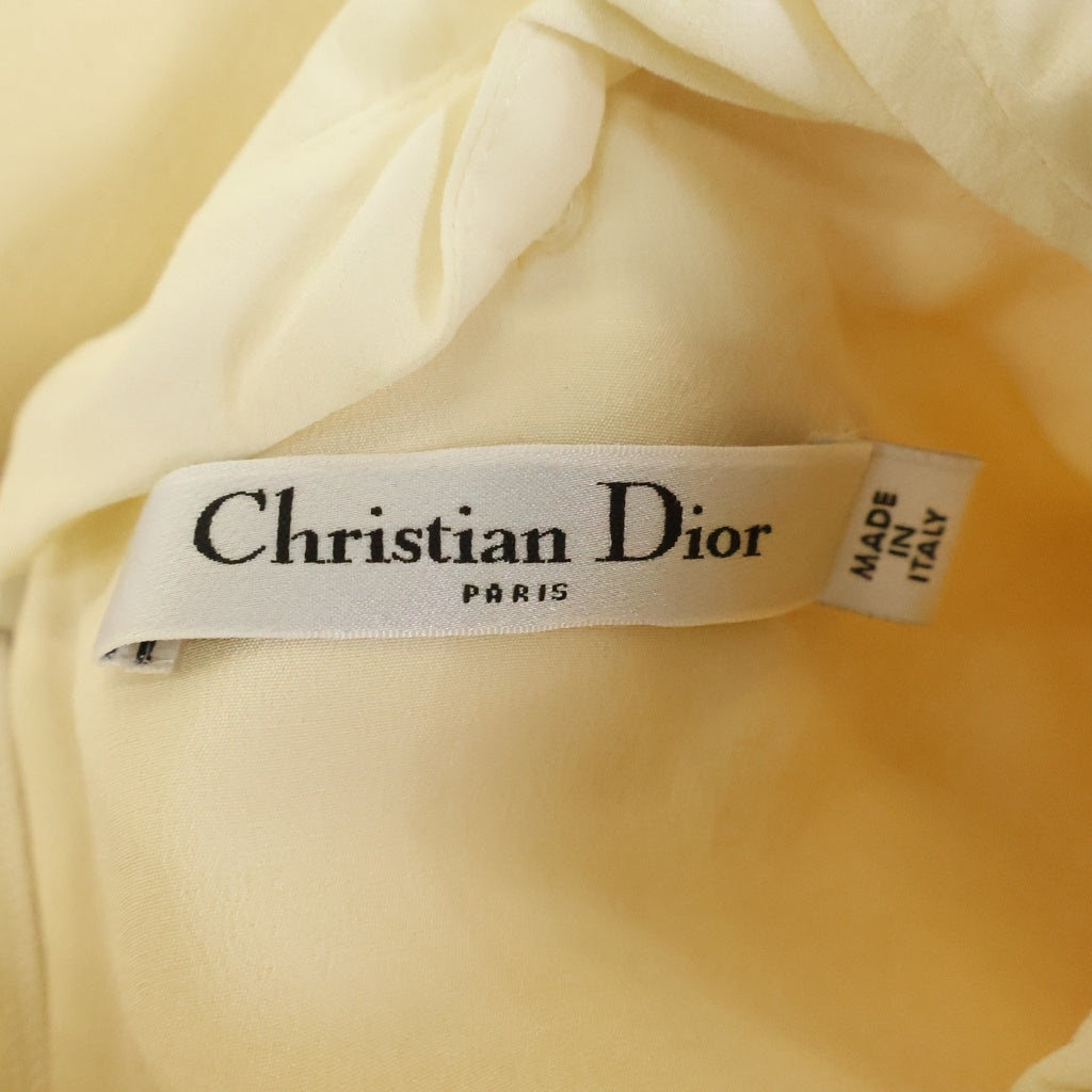 Christian Dior(クリスチャンディオール) 襟付き ウール×シルク 長袖 ワンピース チュニック #34 アイボリー 841D06A1166 レディース
