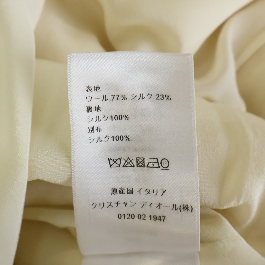 Christian Dior(クリスチャンディオール) 襟付き ウール×シルク 長袖 ワンピース チュニック #34 アイボリー 841D06A1166 レディース