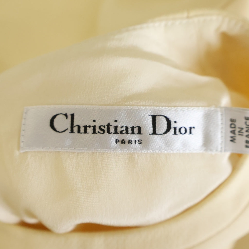 Christian Dior(クリスチャンディオール) ビードレス ウール×シルク 半袖 ワンピース チュニック #34 アイボリー 921R71A1166 レディース