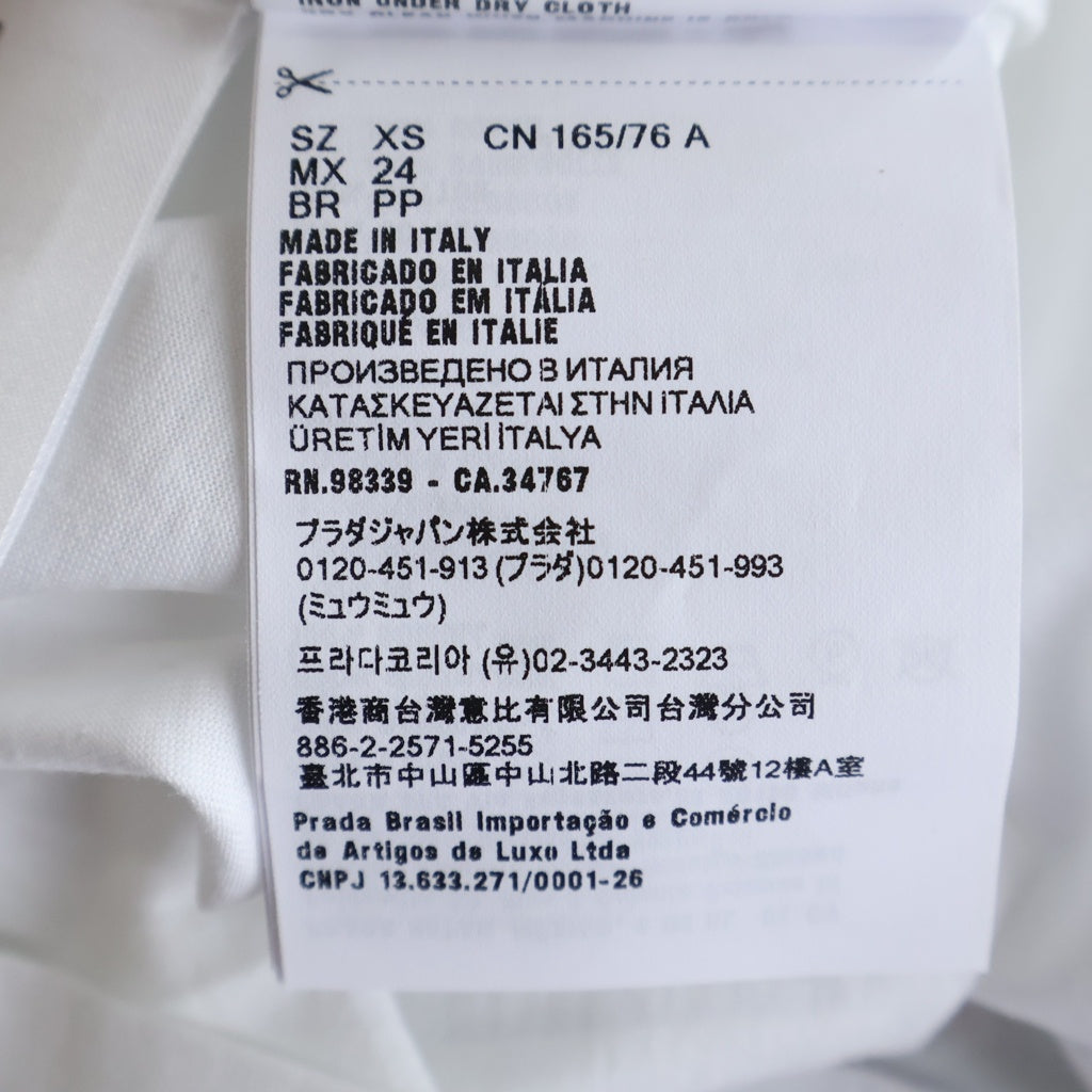 miumiu(ミュウミュウ) ロゴ コットン 半袖 Tシャツ カットソー #XS ホワイト MJN483 レディース