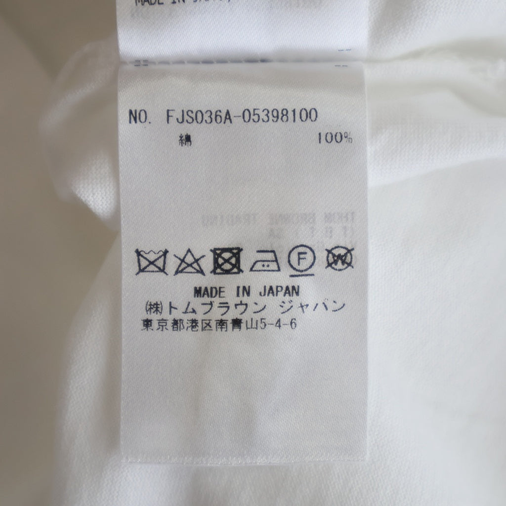 THOM BROWNE(トムブラウン) コットン ジャージー リラックス サイドスリット 半袖 Tシャツ カットソー #38 ホワイト FJS036A レディース