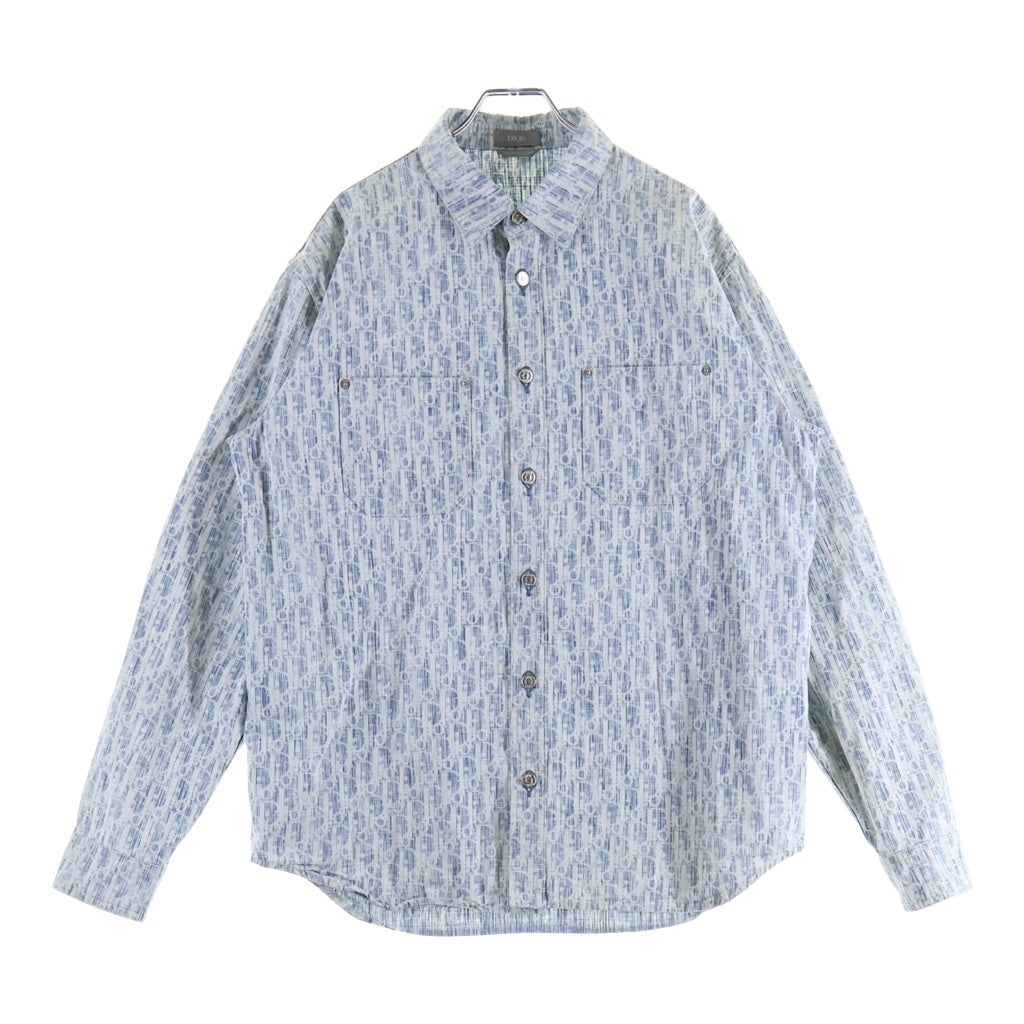 Christian Dior(クリスチャンディオール) 20AW オブリーク コットン デニムジャケット 長袖 デニムシャツ #39 ブルー 013D585BY989 レディース