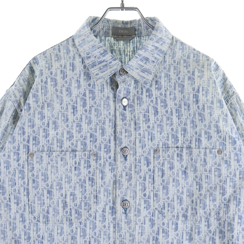Christian Dior(クリスチャンディオール) 20AW オブリーク コットン デニムジャケット 長袖 デニムシャツ #39 ブルー 013D585BY989 レディース