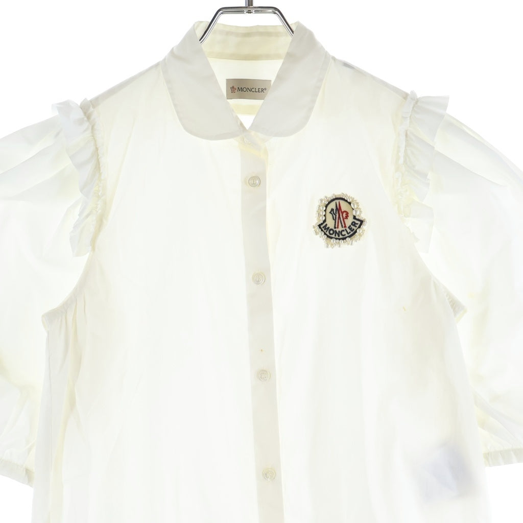 MONCLER(モンクレール) シモーネ・ロシャ コットン 半袖 パフスリーブ シャツワンピース #00 ホワイト E109W5660105 レディース