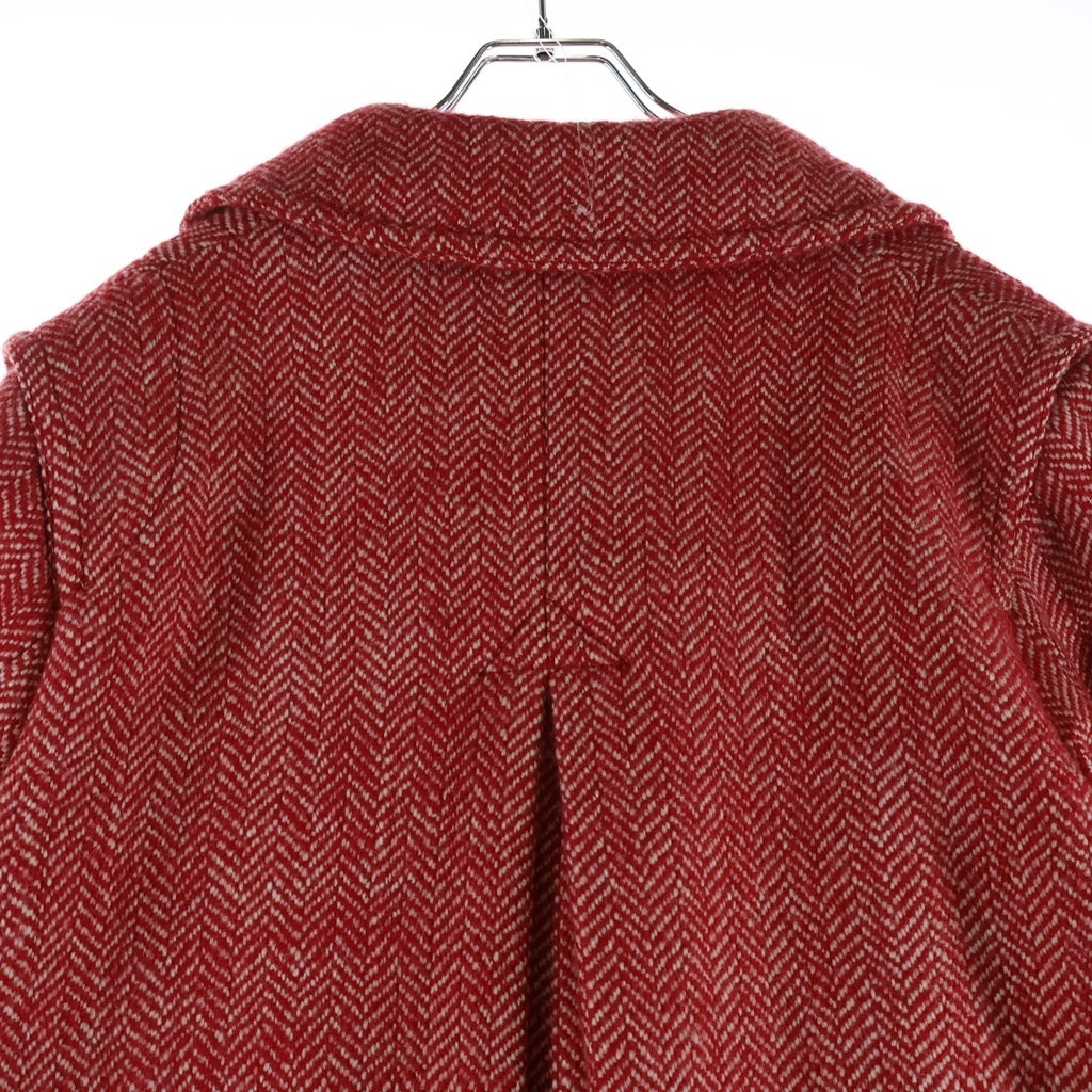GUCCI(グッチ) ウール ヘリンボーンロングチェスターコート イタリア製 レッド 538302 レディース