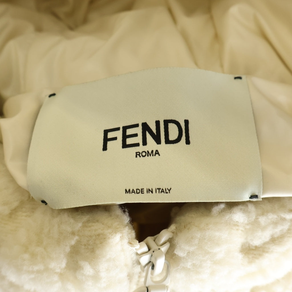 FENDI(フェンディ) FFウール フーデッドブルゾン ジップアップ ジャケット フード アイボリー FAN133 AQB1 レディース