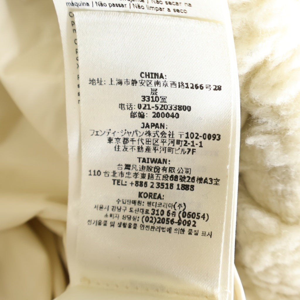 FENDI(フェンディ) FFウール フーデッドブルゾン ジップアップ ジャケット フード アイボリー FAN133 AQB1 レディース