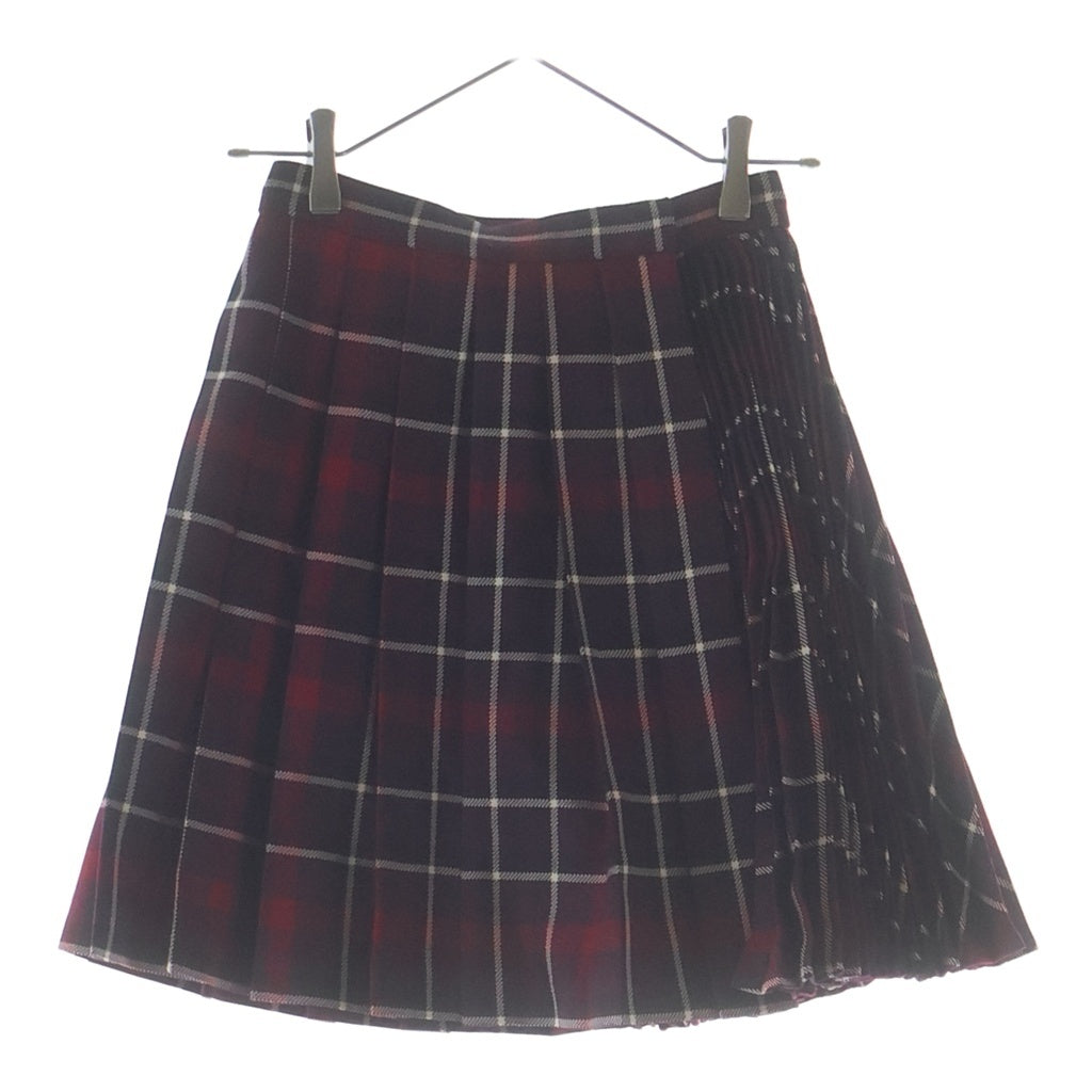 Christian Dior(クリスチャンディオール) プリーツスカート レッド/パープル #34 351J33A1463 レディース