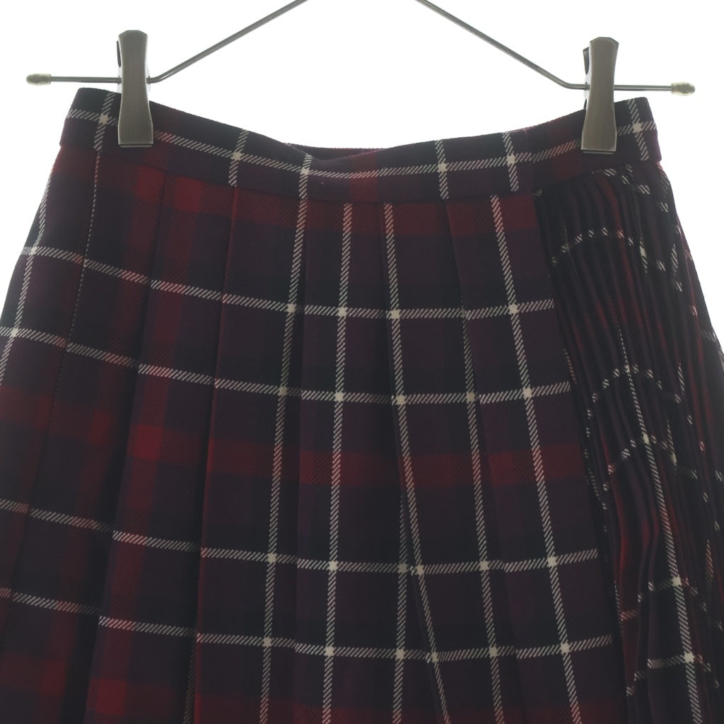 Christian Dior(クリスチャンディオール) プリーツスカート レッド/パープル #34 351J33A1463 レディース