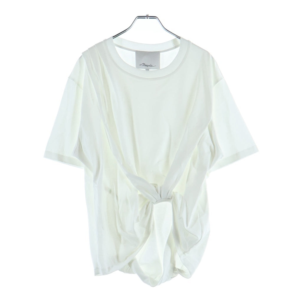 3.1 Phillip Lim(スリーワンフィリップリム) Short Sleeve Draped Cotton Jersey T-Shirt ドレープ 半袖Tシャツ カットソー コットン ホワイト E231-1528COJ レディース
