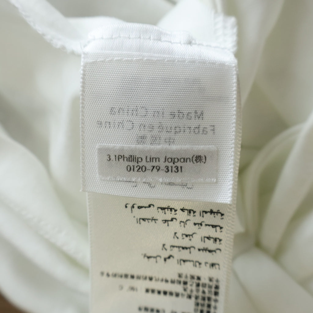 3.1 Phillip Lim(スリーワンフィリップリム) Short Sleeve Draped Cotton Jersey T-Shirt ドレープ 半袖Tシャツ カットソー コットン ホワイト E231-1528COJ レディース