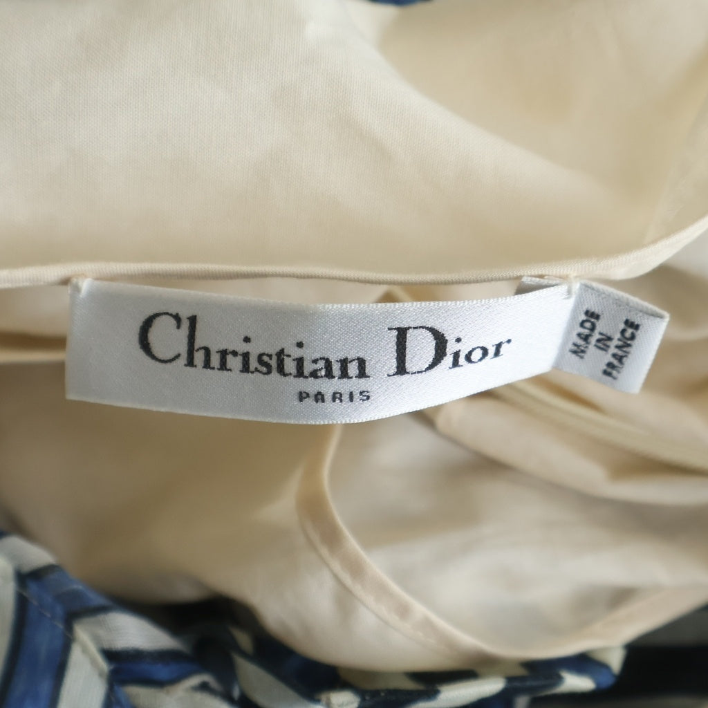 Christian Dior(クリスチャンディオール) 21SS Dior Palms Short Sleeve Shirt Midi Dress パームズ 半袖ドレス ワンピース ハーフボタン ブルー/ブラック/ホワイト 121R43A3659 レディース
