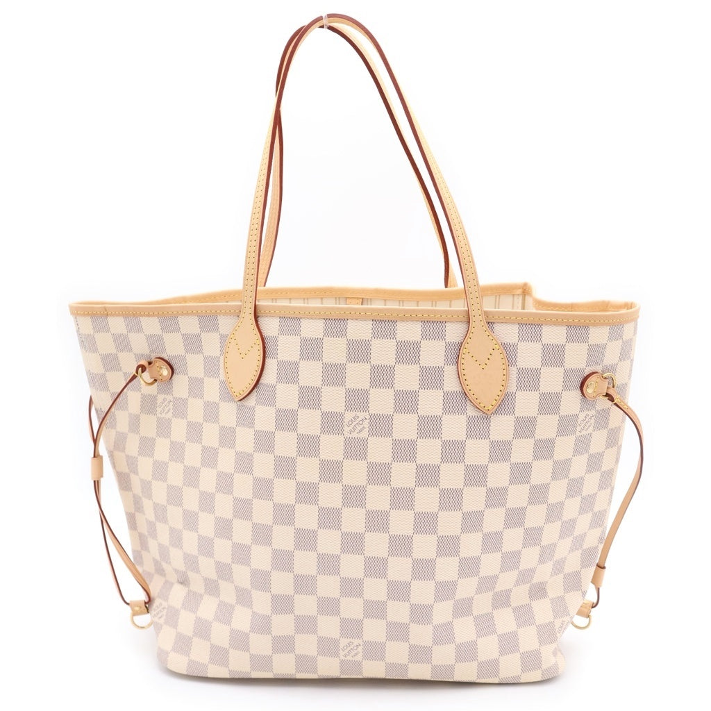 LOUIS VUITTON(ルイヴィトン) ダミエアズール ネヴァーフルMM ハンドバッグ トートバッグ アイボリー×ブラウン N40604 ゴールド金具 レディース