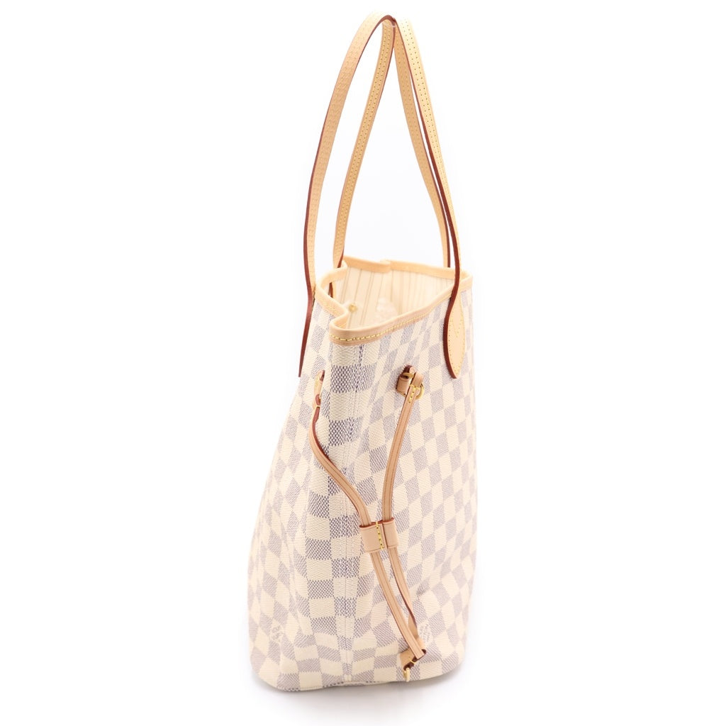 LOUIS VUITTON(ルイヴィトン) ダミエアズール ネヴァーフルMM ハンドバッグ トートバッグ アイボリー×ブラウン N40604 ゴールド金具 レディース
