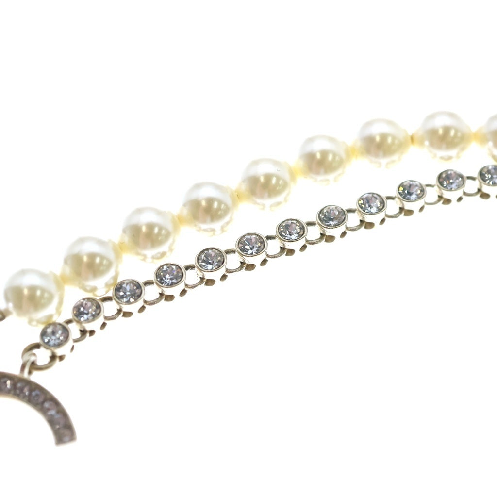 CHANEL(シャネル) ココマーク ネックレス フェイクパール ラインストーン シルバー GP B21B レディース