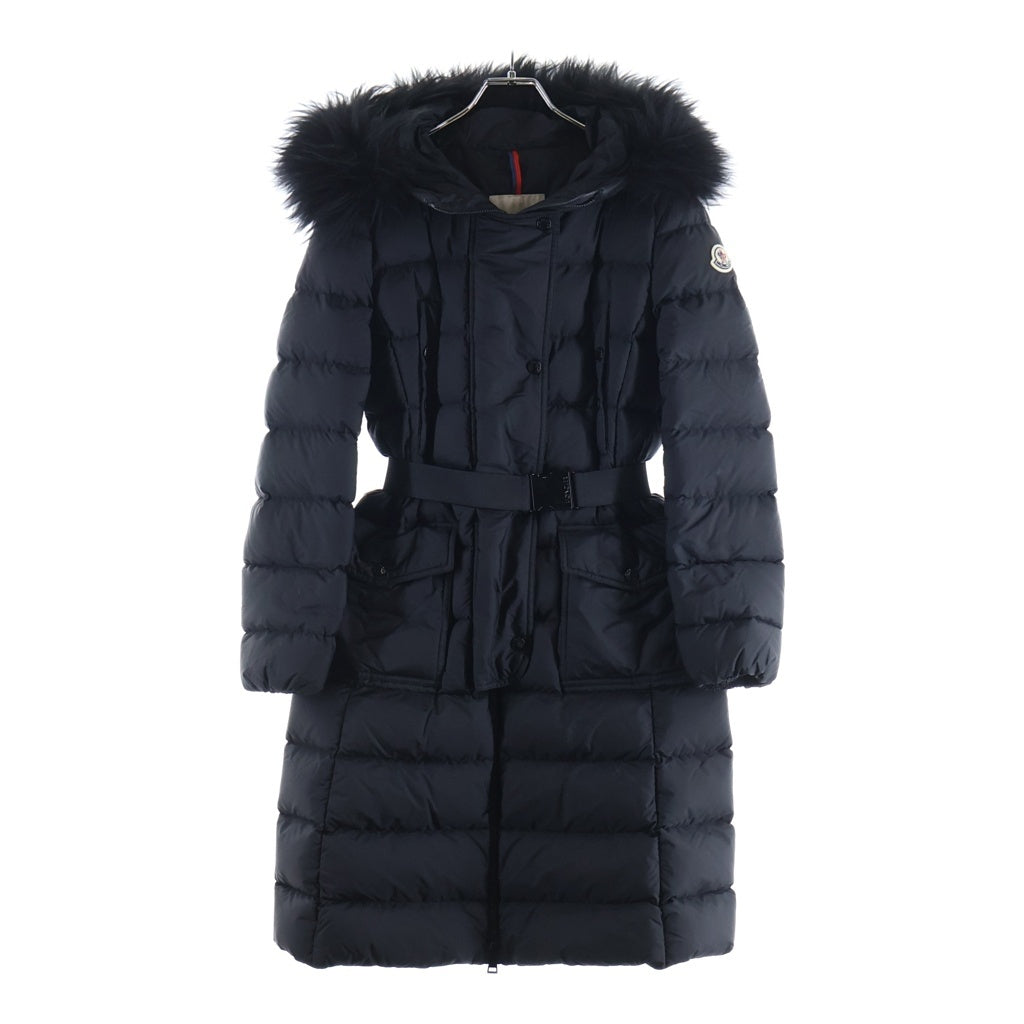MONCLER(モンクレール) 24AW KHLOE クロエ ファー フーデッド ダウン ロング ジャケット コート ブラック J20931C00023 レディース