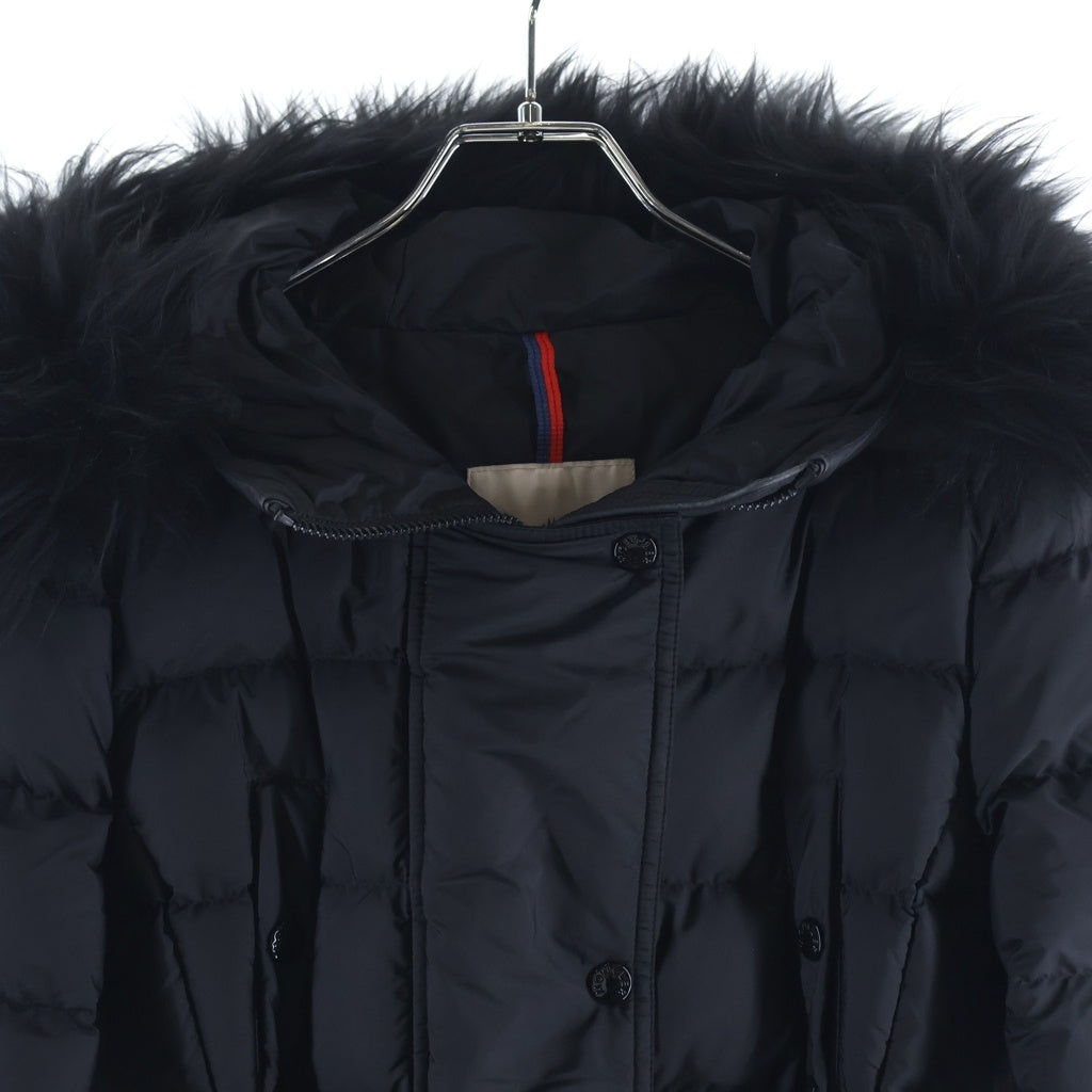MONCLER(モンクレール) 24AW KHLOE クロエ ファー フーデッド ダウン ロング ジャケット コート ブラック J20931C00023 レディース