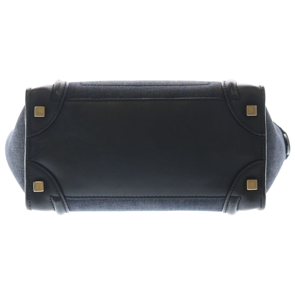 CELINE(セリーヌ) ラゲージ トートバック マイクロ ショッパー デニム レザー ブラック レディース