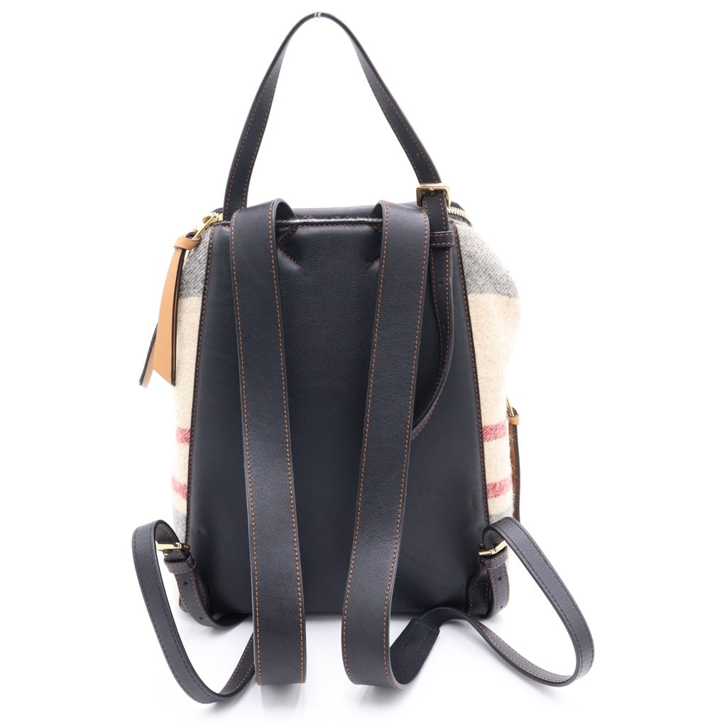 LOEWE(ロエベ) ゴヤ バックパック リュックサック ブラック×ベージュ レザー ゴールド金具 レディース