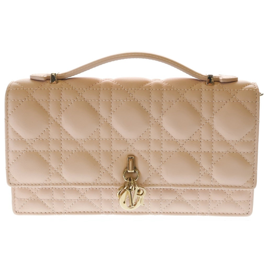 Christian Dior(クリスチャンディオール) マイディオール チェーンショルダーバッグ ミニバッグ ピンク レザー ゴールド金具 レディース