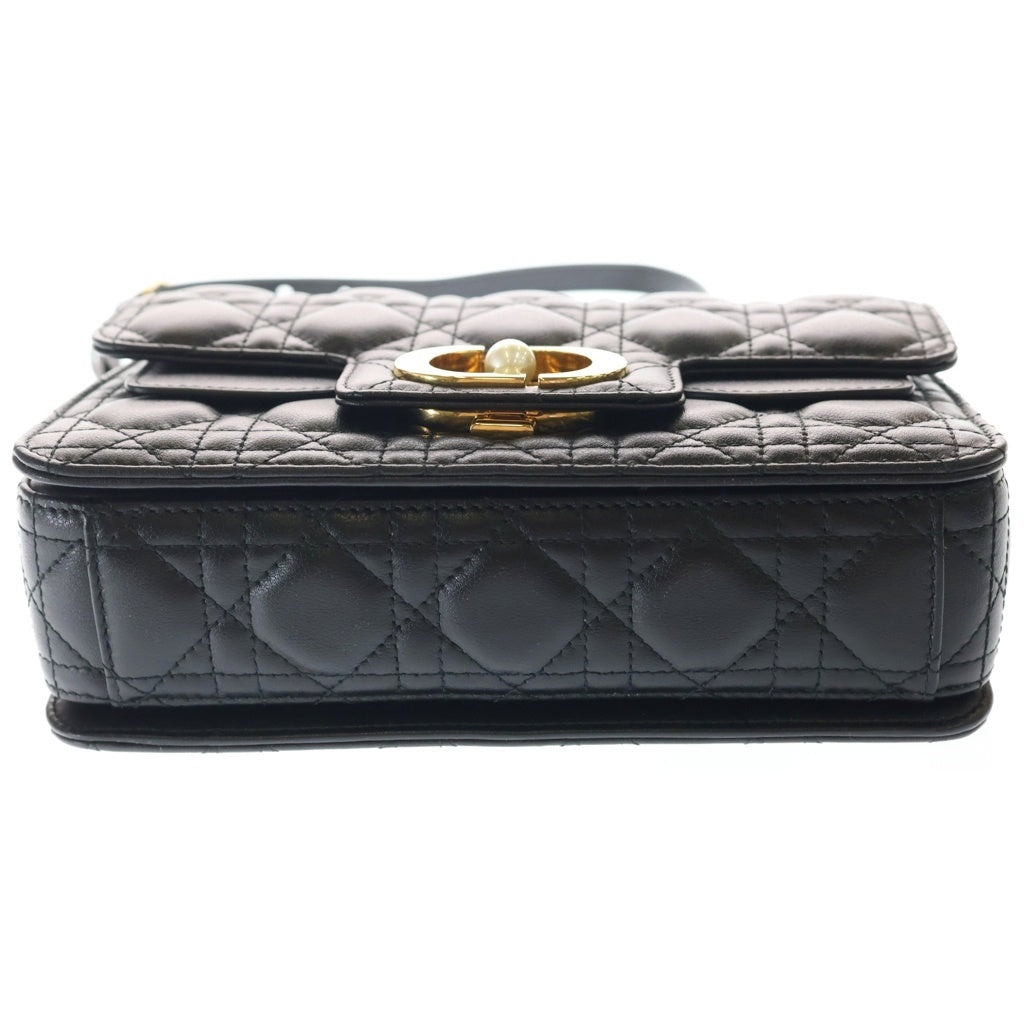 Christian Dior(クリスチャンディオール) ジョリー チェーンショルダーバッグ ブラック レザー M9271UBHI ゴールド金具 レディース