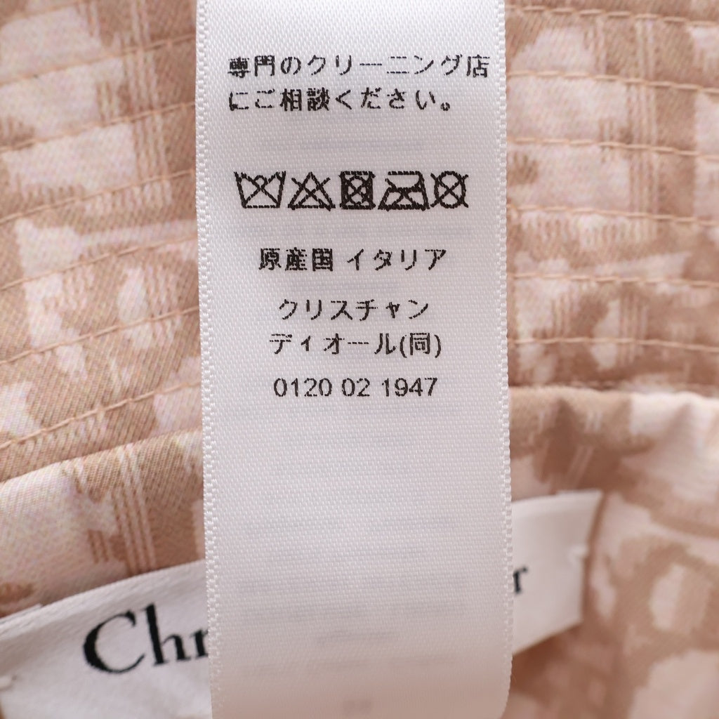 Christian Dior(クリスチャンディオール) オブリーク コットン リバーシブル バケットハット バケハ 帽子 #56 ベージュ ピンク レディース