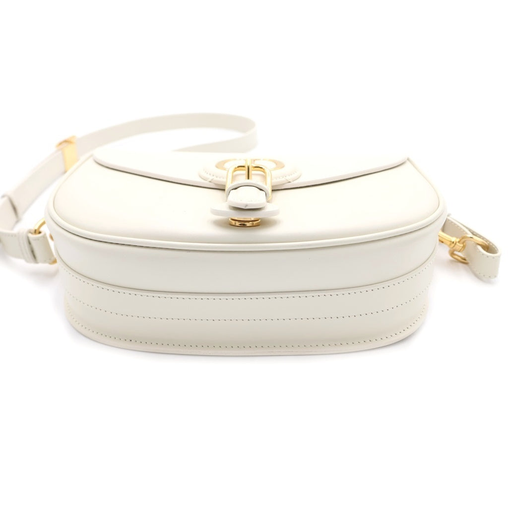 Christian Dior(クリスチャンディオール) ボビー ミディアム ショルダーバッグ ホワイト レザー ゴールド金具 レディース