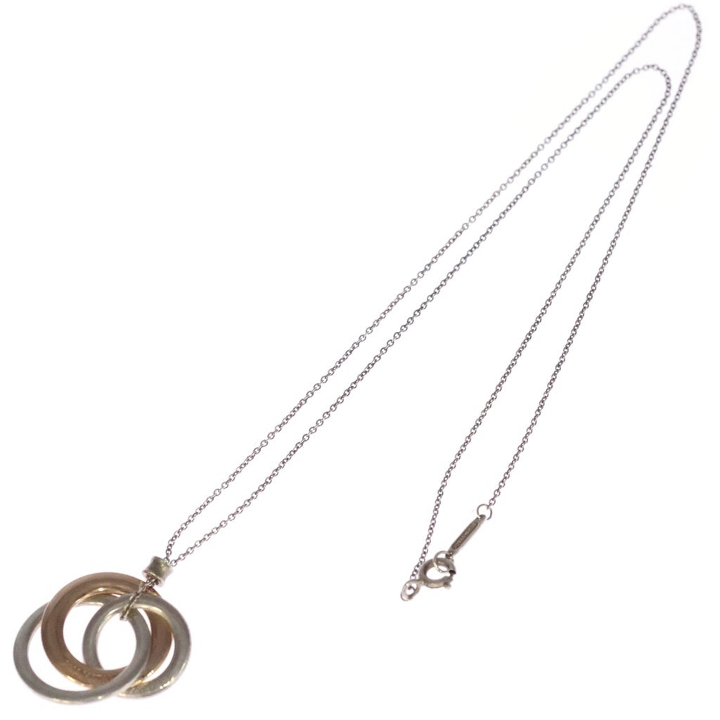TIFFANY & Co.(ティファニー) 1837 インターロッキング サークル ネックレス ペンダント チェーン シルバー×ピンクゴールド SV925×GP レディース