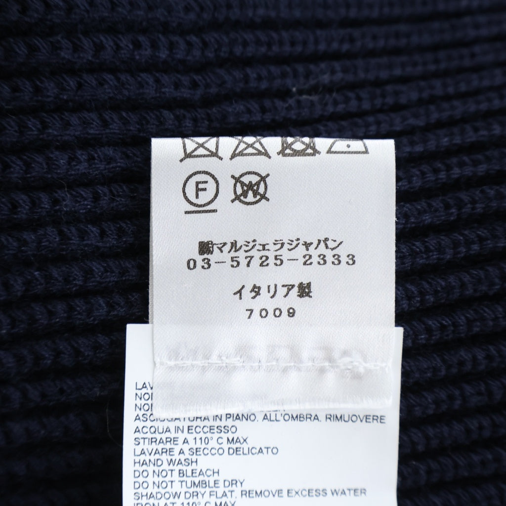 Maison Martin Margiela(メゾンマルタンマルジェラ) ドライバーズニット コットン ウール ダブルジップアップ カーディガン #S ネイビー S50GP0246