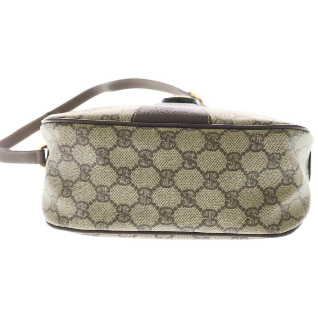 GUCCI(グッチ) GGスプリーム ショルダーバッグ ブラウン×ベージュ レザー×PVC 001 745 6177 ゴールド金具 レディース
