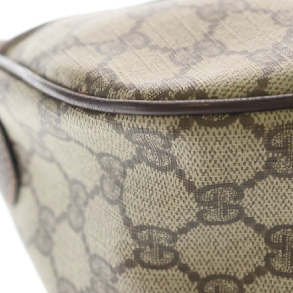 GUCCI(グッチ) GGスプリーム ショルダーバッグ ブラウン×ベージュ レザー×PVC 001 745 6177 ゴールド金具 レディース