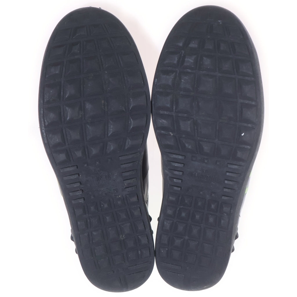 VALENTINO(ヴァレンティノ) VLTN ロゴ レザー ローカットスニーカー シューズ #42 ブラック/グリーン
