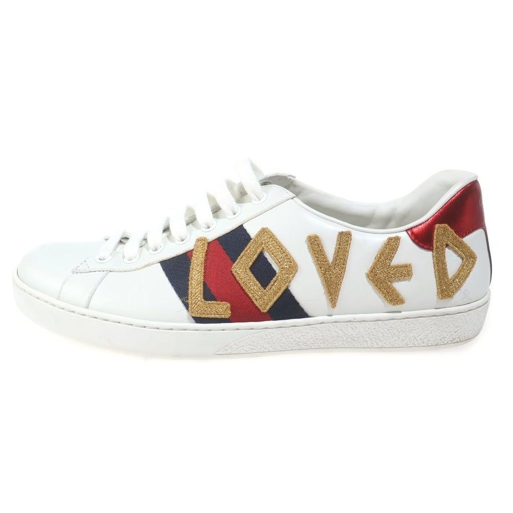 GUCCI(グッチ) エース エンブロイダリー レザー ローカットスニーカー #7 1/2 ホワイト 497090