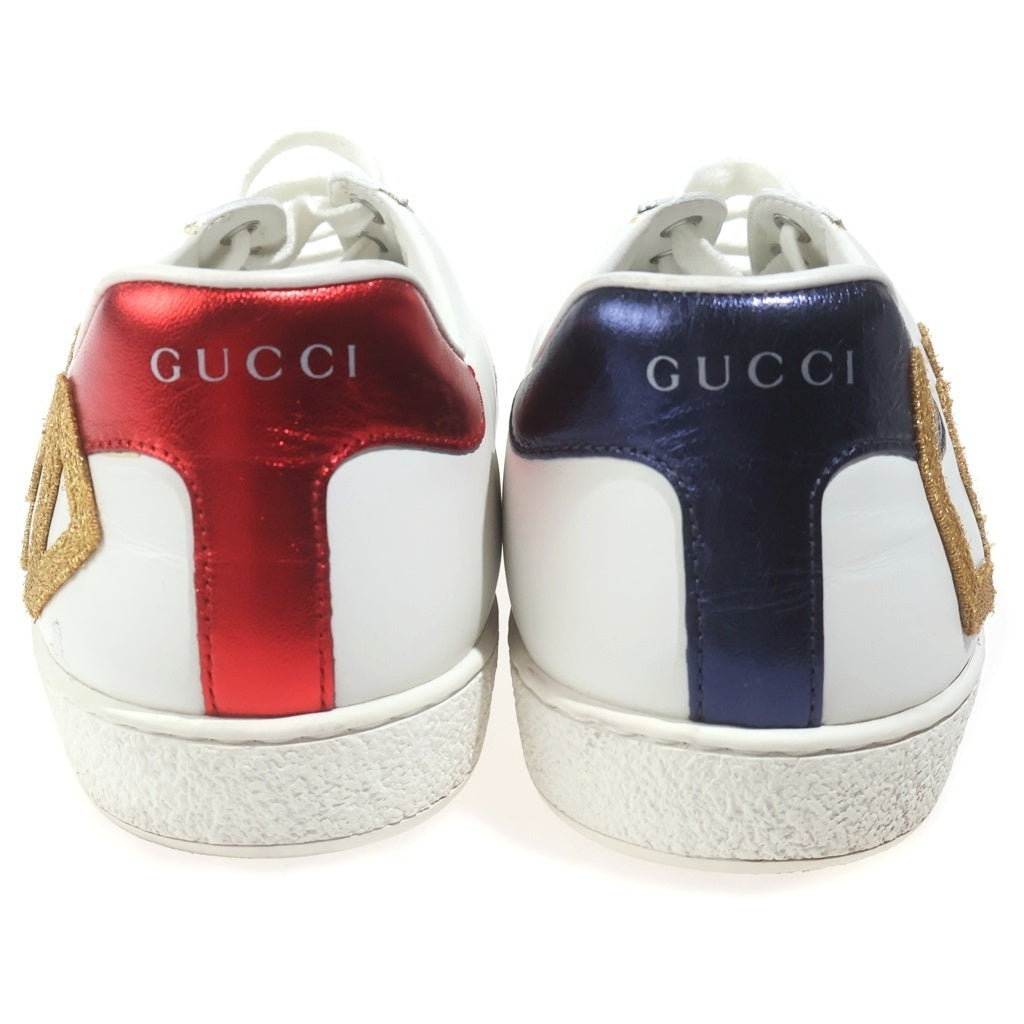 GUCCI(グッチ) エース エンブロイダリー レザー ローカットスニーカー #7 1/2 ホワイト 497090