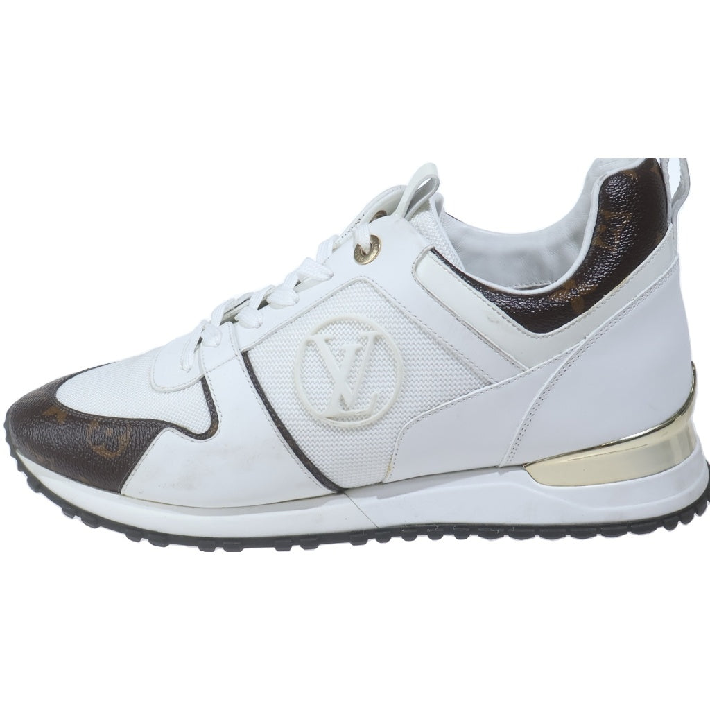 LOUIS VUITTON(ルイヴィトン) モノグラムキャンバス ランアウェイライン レザー ローカットスニーカー #42 ホワイト