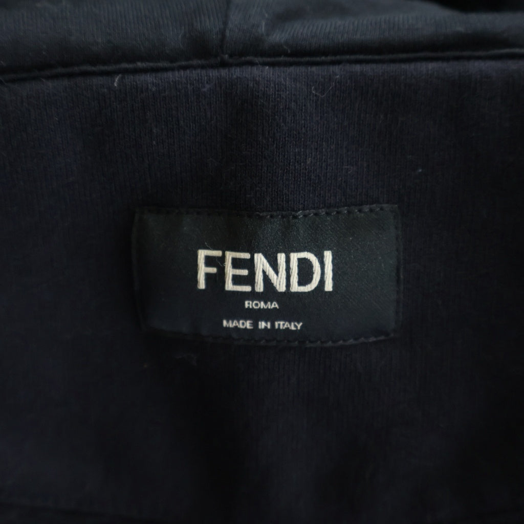 FENDI(フェンディ) モンスター コットン ジップアップフーディ パーカー #L ブラック FY0946