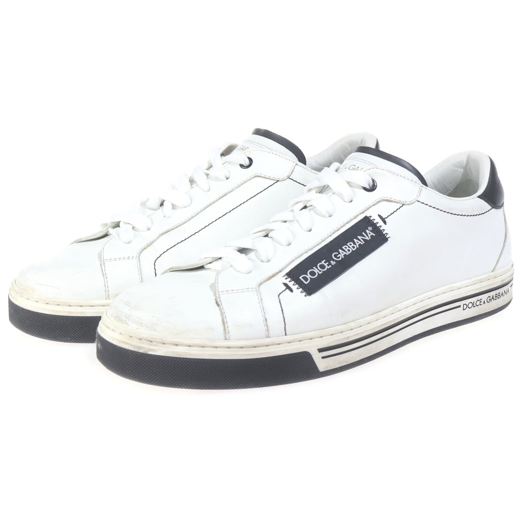 DOLCE & GABBANA(ドルチェアンドガッバーナ) ローマ ロゴ レザー ローカットスニーカー シューズ #8 ホワイト CS1572