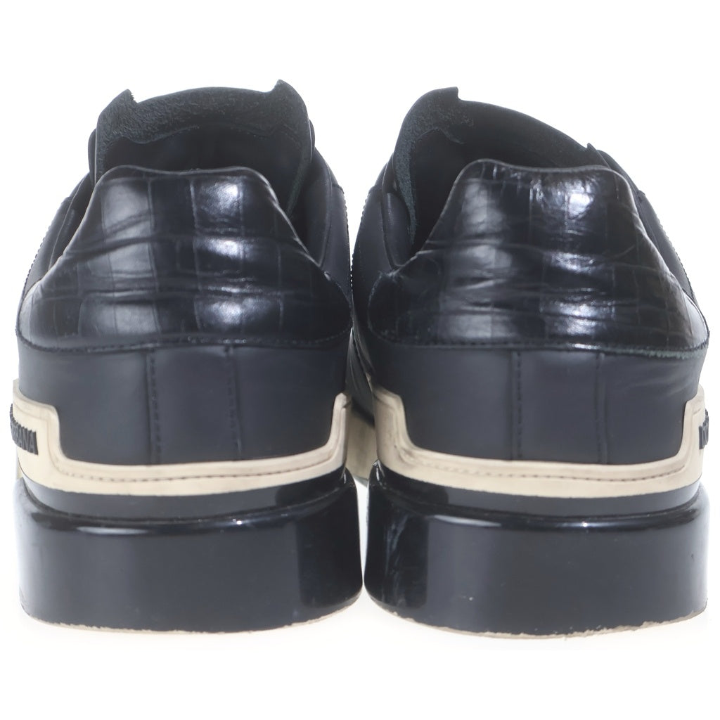 DOLCE & GABBANA(ドルチェアンドガッバーナ) ロゴ レザー パンチング ローカットスニーカー シューズ #8 ブラック CS1709