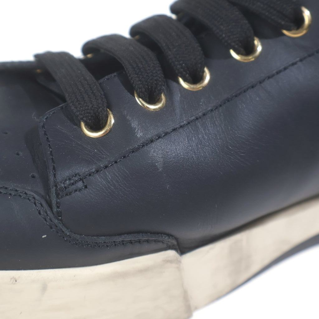 DOLCE & GABBANA(ドルチェアンドガッバーナ) ロゴ レザー パンチング ローカットスニーカー シューズ #8 ブラック CS1709