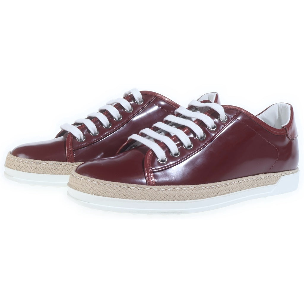 TOD'S(トッズ) パテント レザースニーカー ローカットシューズ エナメル バーガンディー XXW0JL0D8ZCL1M814 レディース