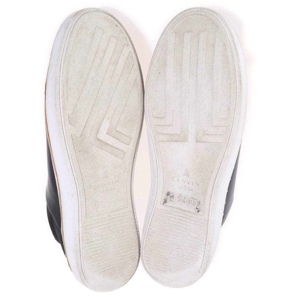 LANVIN(ランバン) レザーローカットスニーカー シューズ スタッズ パテント ブラック 2490 レディース