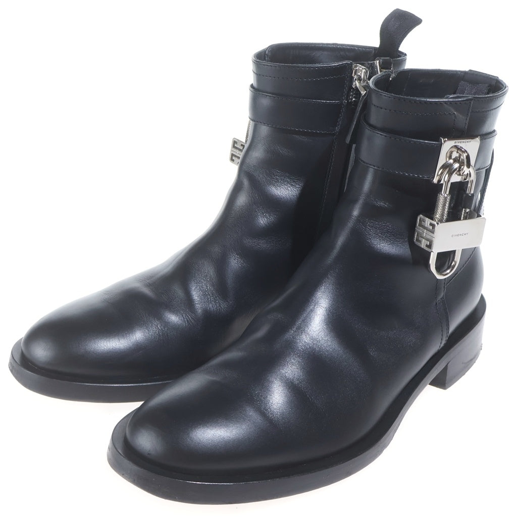 GIVENCHY(ジバンシィ) LOCK ANKLE BOOTS ロックアンクルブーツ パドロック サイドジップ カーフレザー ブラック BE602PE0YP-001 レディース