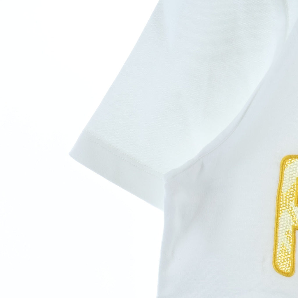 FENDI(フェンディ) ロゴメッシュ 半袖Tシャツ カットソー フロントロゴ ホワイト FS7254 AG80 レディース