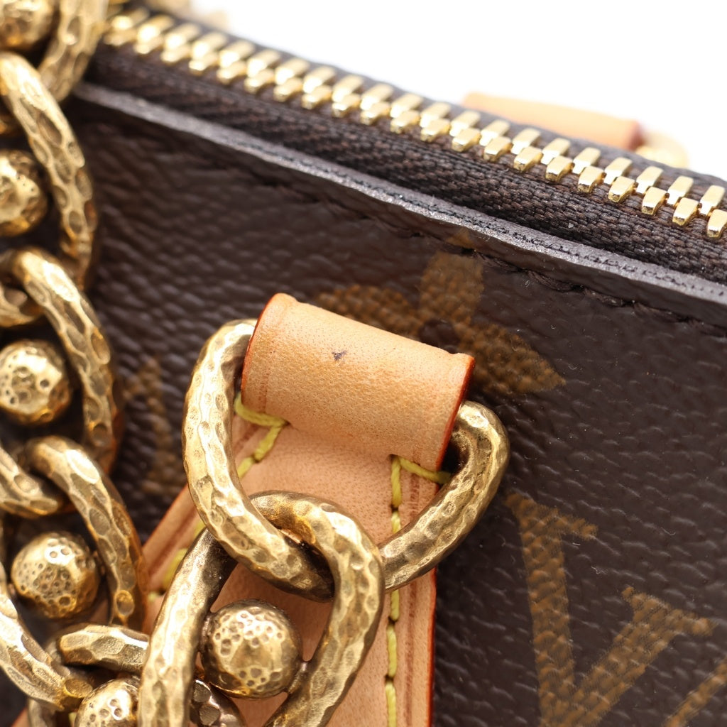 LOUIS VUITTON(ルイヴィトン) モノグラム スピーディチェーン20 2WAYハンドバッグ ボストンバッグ ショルダーバッグ ブラウン レザー×PVC M40988 ゴールド金具 レディース