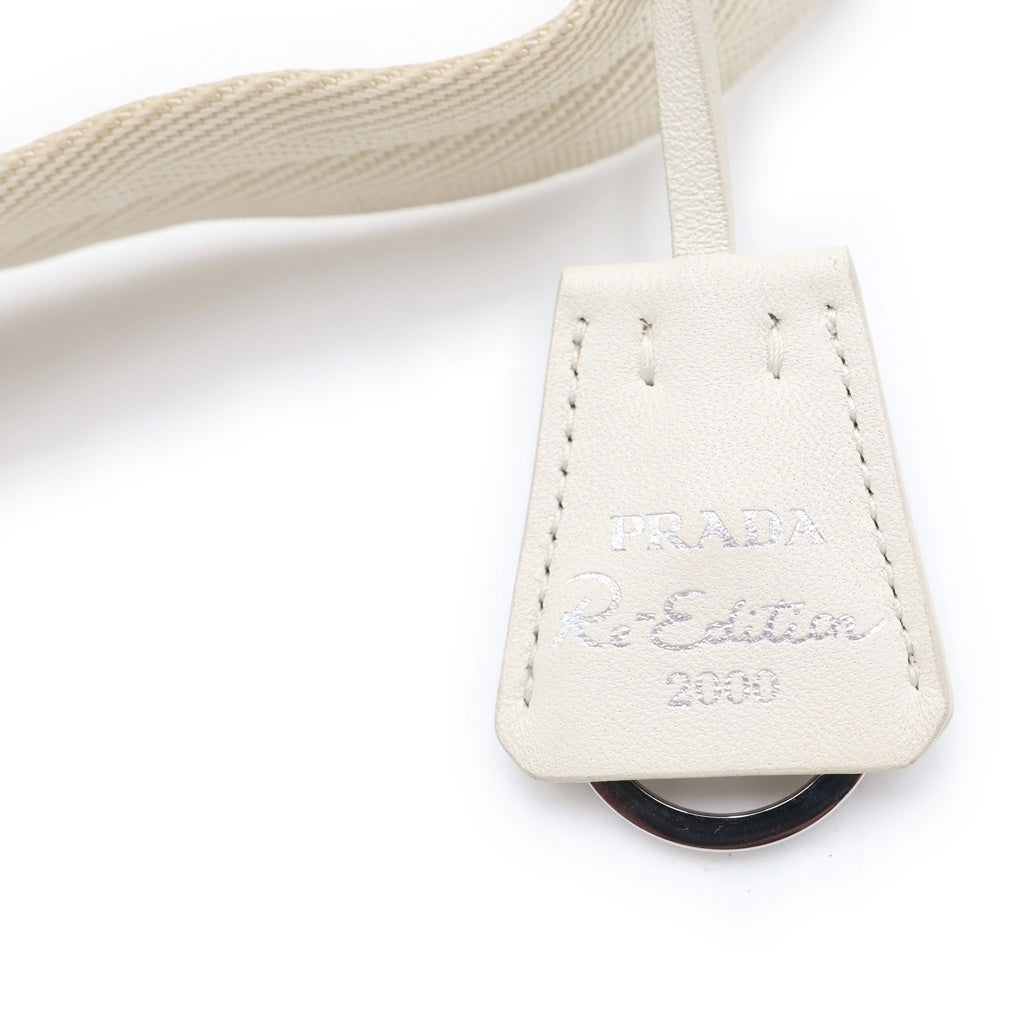 PRADA(プラダ) Re-Edition2000 ボアハンドバッグ ミニバッグ ホワイト 1NE515 シルバー金具 レディース