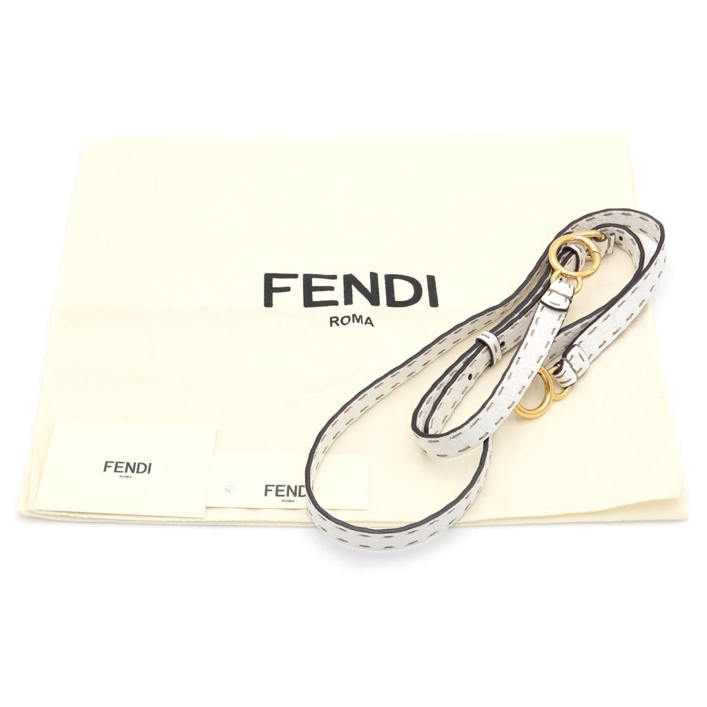 FENDI(フェンディ) ピーカブー セレリア ミニ 2WAYハンドバッグ ショルダーバッグ ホワイト レザー 8BN244 ゴールド金具 レディース