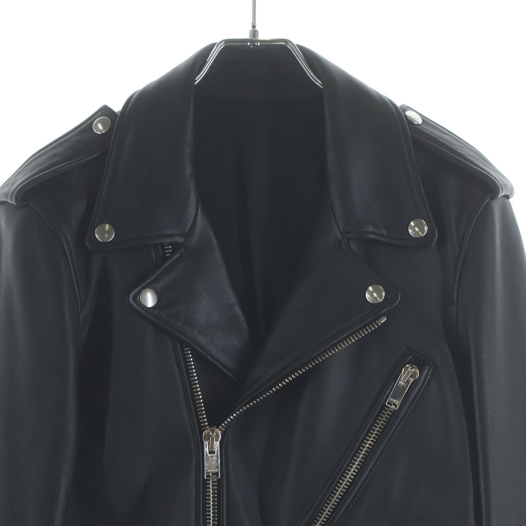 LITHIUM HOMME(リチウム オム) シープスキン レザーダブルライダースジャケット レザージャケット #44 ブラック LH22-0216 レディース