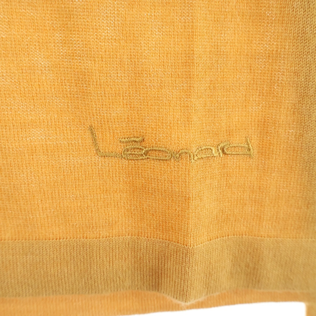 LEONARD(レオナール) ロゴ刺繍 タートルネック シルク混 カシミヤニット セーター イエロー レディース